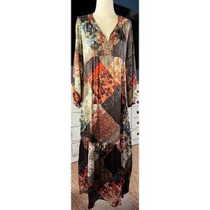 Johnny Was Mabel Boho 100% Silk Dress S